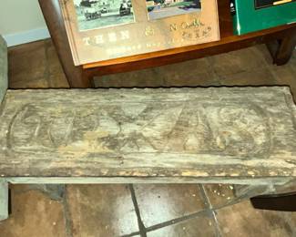 CARVED TEXAS BENCH