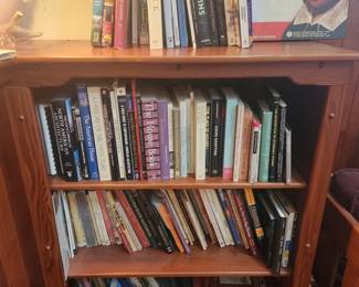 So many books all over the house. Architecture. Art. Poems. Shakespeare. Classics. Coffee Table. Arts/Crafts Era. Cookbooks. Travel. Garden. Health. Novels. Etc. 