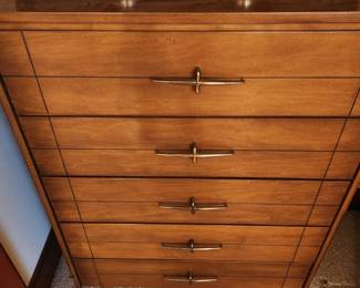 Vintage MCM-Mid-Century Modern amazing highboy dresser and excellent condition! We like it! Yes, we do! By Edison McGrew. 