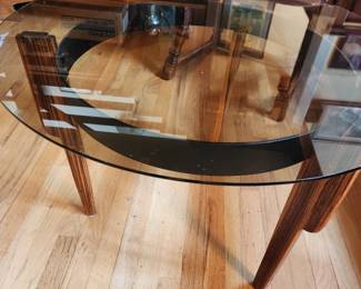Vintage Sven Ellekaer for Christian Linneberg Mid-Century Modern Rosewood  and Glass Coffee Table. 