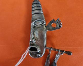 Handmade Silver African Pin. Very nice!