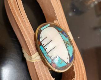 Turquoise Inlayed Belt Buckle. 