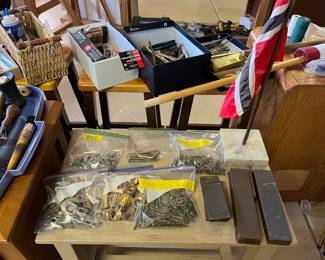 Brass fasteners, flags