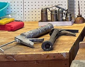 Vintage oil cans and many other vintage tools