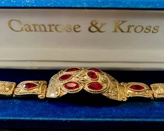 Camrose & Kross Jacqueline Kennedy collection gold-plated link bracelet With glass stones