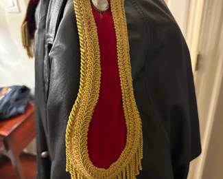 Leather coat detail, costume