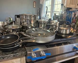 Stainless steel pots and pans