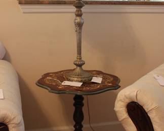 SECOND END TABLE OF A PAIR WITH INLAY