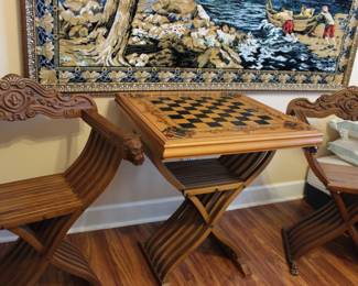 GAME TABLE AND CHAIRS
