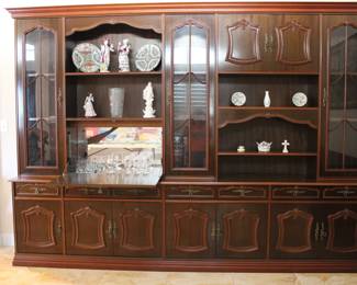 LARGE CURIO CABINET WITH A BAR