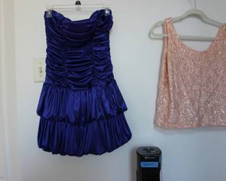 EVENING DRESS AND A BEADED BLOUSE