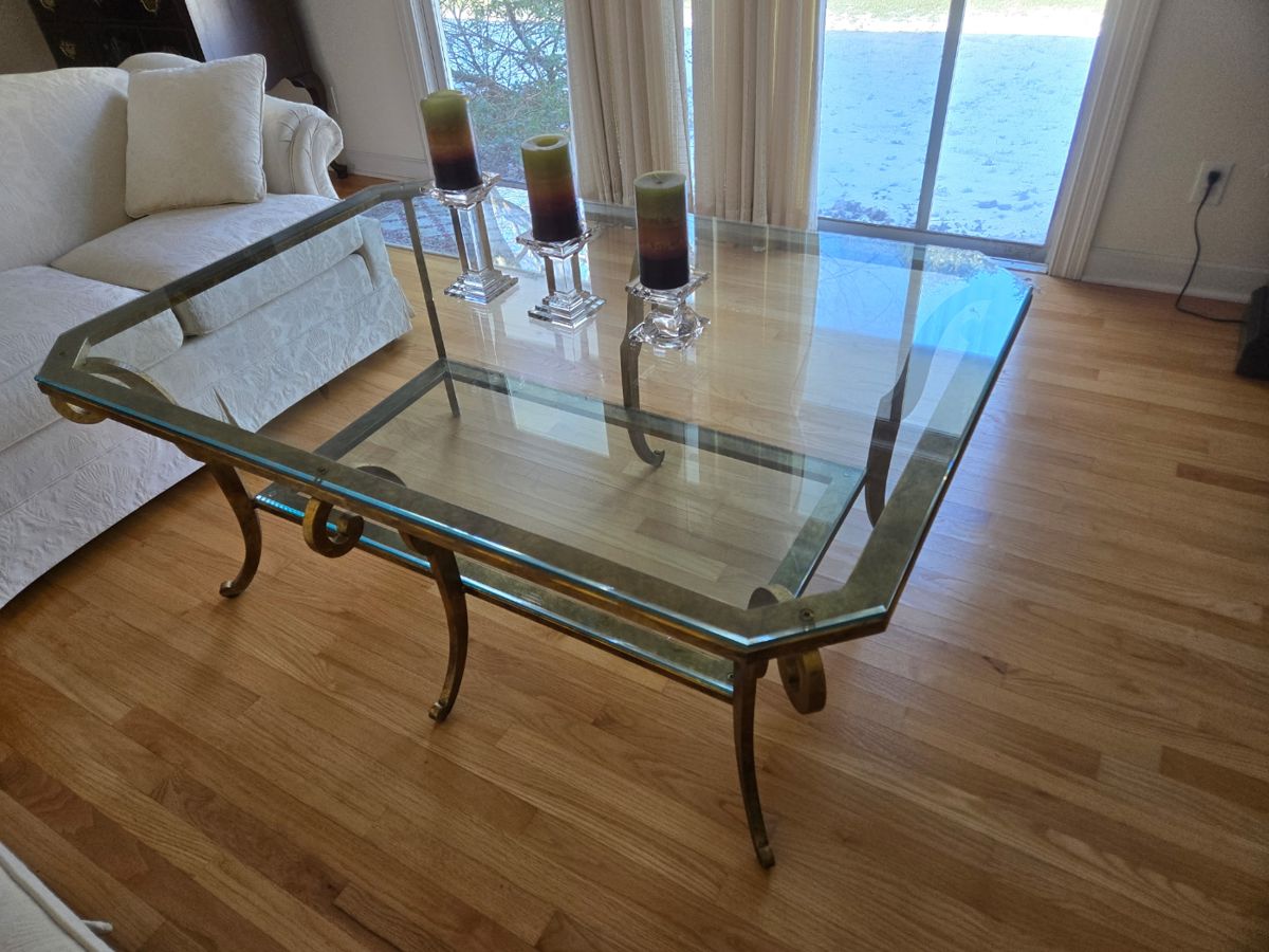 Glass top coffee table