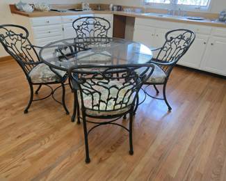 Heavy iron table and chairs