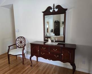 Side board, mirror and chair Ethan Allen