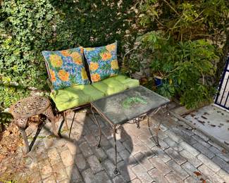 Wrought Iron patio Chairs and glass top table