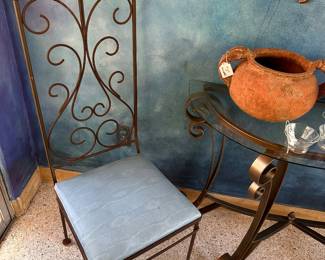 Vintage Umanoff - Wrought Iron ScrollBack Chair ( pair available)