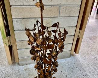 Vintage Gilded Tole Floral Umbrella Stand
C. 1950’s - 60’s