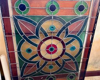 Toscano Celtic Floral Quantefoil Aesthetic Movement Stained Glass window from a Church