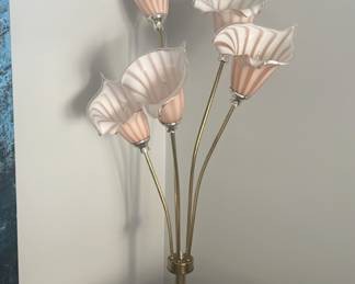 SOLD. Wonderful five shade Marano glass Cala Lily floor lamp.