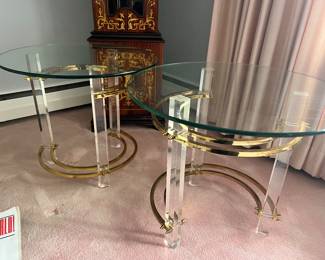 The 24 inch wide by 20 inches high Charles Hollis Jones side tables that match the cocktail table. The set of three is gorgeous. The set is available for pre-sale. 