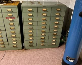 30 DRAWER INDUSTRIAL CABINET. 2 AVAILABLE. SOLD AS IS