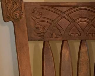 Wooden rocking chair details