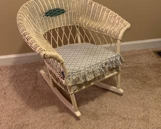 Child's wicker rocker