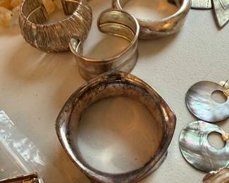 Large Sterling Silver Bangle Bracelts