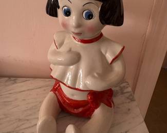 Vintage Italian Pottery Little Girl Shaped Figural Piggy Bank