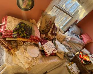 Massive Collection of Linens, Blankets & Pillows