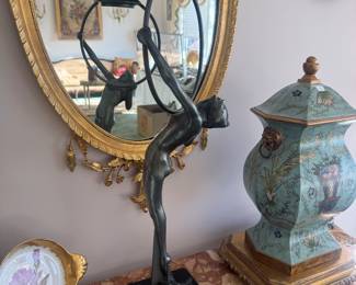 Art Deco Frankart Inc "Hoop Girl" Figural Smoking Stand 