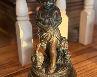 Maitland-Smith Bronze Cherub Boy Sculpture