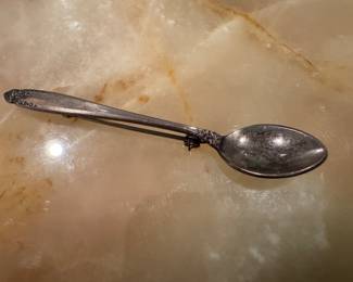 Sterling Silver Spoon Brooch