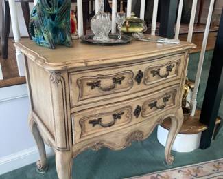 French Country Style 2 Drawer Side Table (30"W x 19"D x 30"H)