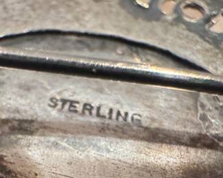 Vintage Sterling Silver Italian Micro Mosaic Floral Brooch