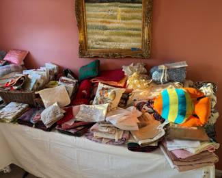 Massive Collection of Linens & Pillows