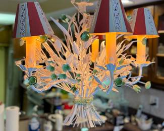 MCM Wrought Iron Tree Branch Bouquet Chandelier