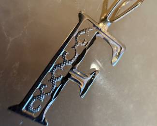 14K Gold "F" Pendant