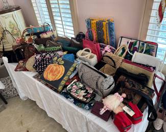 Huge Collection of Women's Handbags (Many Tagged and Unused)