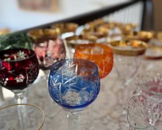 Vintage Nachtmann Traube Cut-to-Clear Crystal Wine Goblets