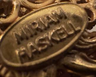 Miriam Haskell Pink Glass Flower Brooch