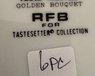RFB for Tastesetter "Golden Bouquet" Hand Painted Plates (6pc)