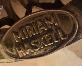 Vintage Miriam Haskell Seed Pearl Gold-tone Oval Brooches