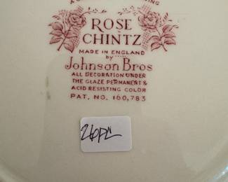 Johnson Bros "Rose Chintz" Floral Hand Engraved China (26pc)