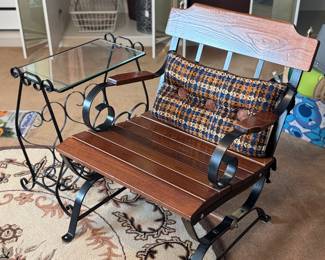Hospitality by Goshen Wrought Iron & Oak Slat Park Chairs (Pair)