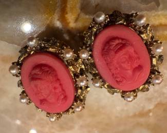 Hobe Cameo-Style Clip-On Earrings