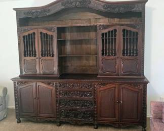 Huge, gorgeous! Do you need a new bar or large hutch and buffet. Its an amazing deal.