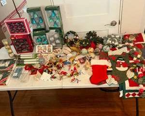 Lot 141  Vintage Holiday Christmas Decorations and Lights Auction Lot