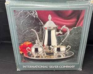 Lot 240  International Silver Company Silver Tea Set  Vintage