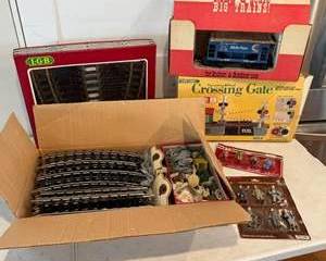 Lot 276  Vintage Model Train Accessories Lot with Tracks and Miniature Vehicles